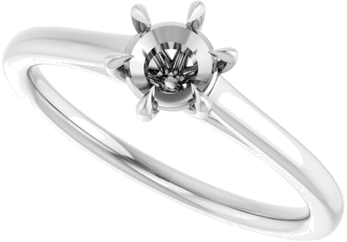 Sužadėtuvių Žiedas „Claw-Pong“ 14k white gold Round 5.2mm (5)
