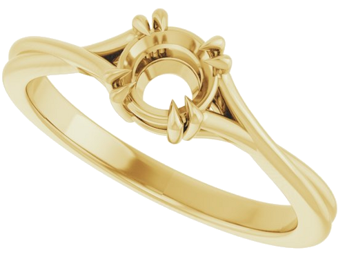 Sužadėtuvių Žiedas „Double Claw-Prong Solitaire Criss-Cross“ 18k yellow gold Round 5.2mm (5)
