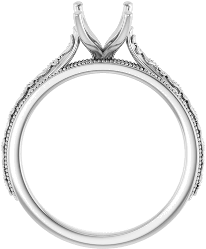 Sužadėtuvių Žiedas „Solitaire“ 585 Baltojo Aukso Emerald 8mm x 6mm (2)