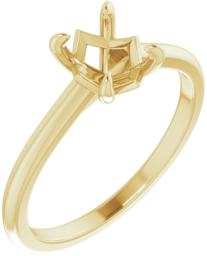 14K Yellow 8x6 mm Oval Solitaire Engagement Ring Mounting (1)