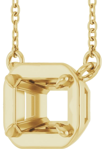Pakabukas „Claw-Prong Solitaire Bezel-Style“ 14k yellow gold Emerald 7mm x 5mm (2)