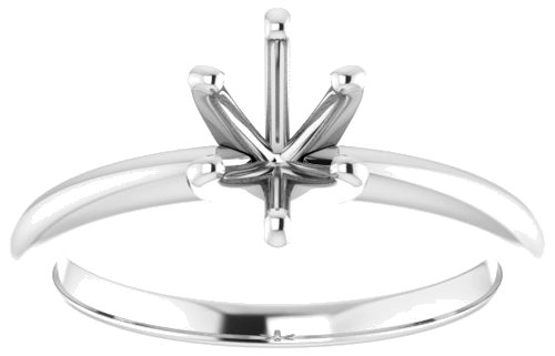 14K White  7x5 mm Oval Solitaire Engagement Ring Mounting (3)