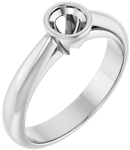 Sužadėtuvių Žiedas „Bezel-Set Solitaire“ 14k white gold Round 4.4mm (1)