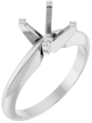 Sužadėtuvių Žiedas „Solitaire“ 14k white gold Square 5.5mm (1)
