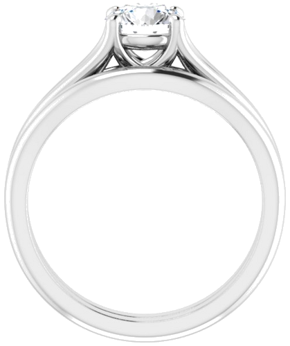 14K White 6 mm Round Solitaire Engagement Ring Mounting (7)