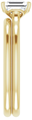 Sužadėtuvių Žiedas „Solitaire“ 14k yellow gold Emerald 6mm x 4mm (9)