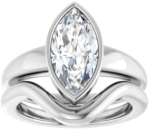 Sužadėtuvių Žiedas „Bezel-Set Solitaire“ 10k white gold Marquise 13mm x 6.5mm (8)