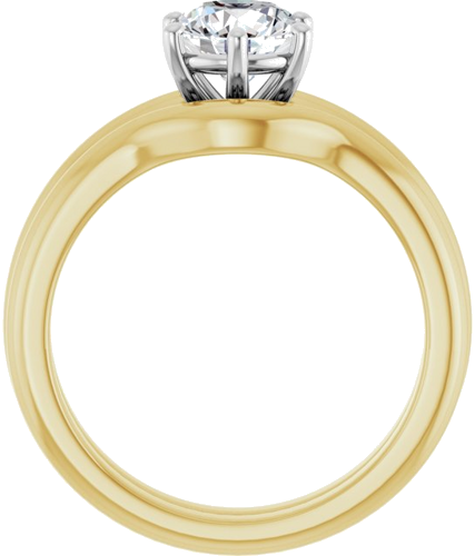 Sužadėtuvių Žiedas 14k yellow/white gold Round 6.5mm (7)