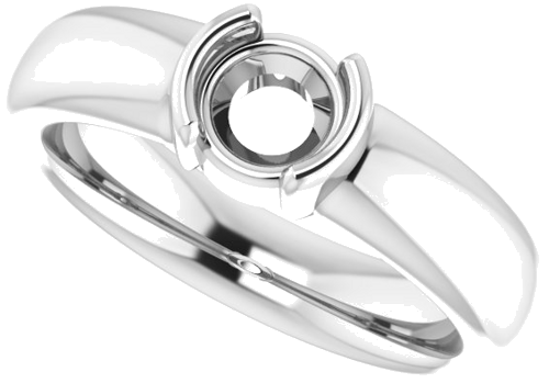 Sužadėtuvių Žiedas „Half-Bezel Solitaire“ 950 Platinos Round 5.5mm (5)