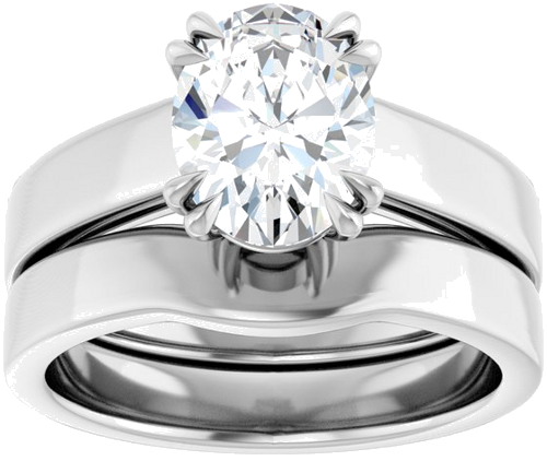 Sužadėtuvių Žiedas „Solitaire“ 585 Baltojo Aukso Oval 9mm x 7mm (8)