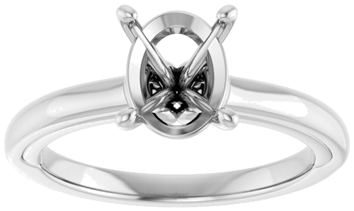 Sužadėtuvių Žiedas „Solitaire“ 14k white gold Oval 9mm x 7mm (3)