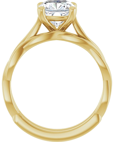 Sužadėtuvių Žiedas „Infinity-Inspired“ 14k yellow gold Cushion 7mm (7)
