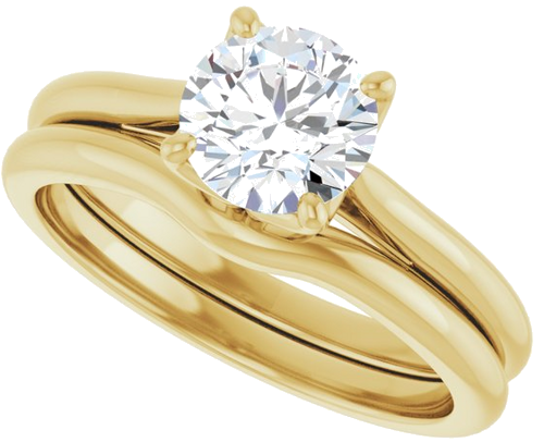 14K Yellow  6.5 mm Round Solitaire Engagement Ring Mounting (10)