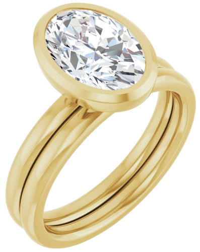 Sužadėtuvių Žiedas „Bezel-Set Solitaire“ 14k yellow gold Oval 10mm x 7mm (6)