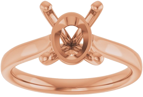 14K Rose 10x8 mm Oval Engagement Ring Mounting (3)