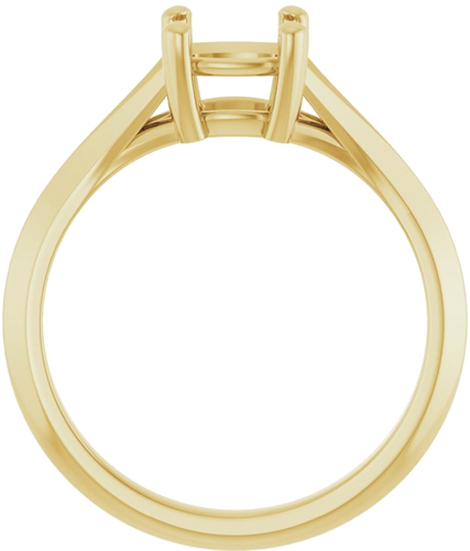 Sužadėtuvių Žiedas „Solitaire Split Shank“ 14k yellow gold Cushion 6mm (2)