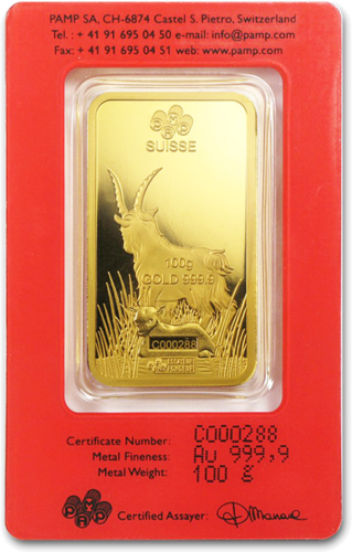 100 g Investicinio aukso luitas 2015 Ožkos metai PAMP (2)