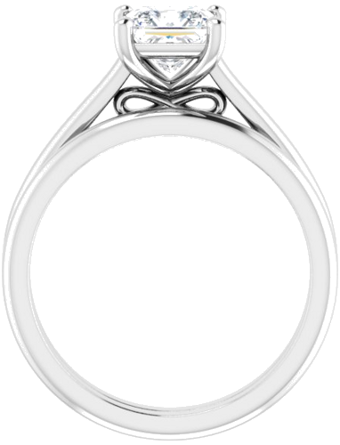 Continuum Sterling Silver  5.5 mm Square Solitaire Engagement Ring Mounting (7)