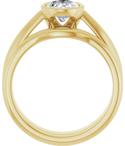 Sužadėtuvių Žiedas „Bezel-Set Solitaire“ 14k yellow gold Oval 8mm x 6mm (7)