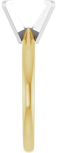 14K Yellow White 8x6 mm Emerald Solitaire Engagement Ring Mounting (4)