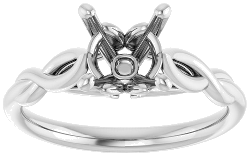 14K White  7.4 mm Round Solitaire Engagement Ring Mounting (3)