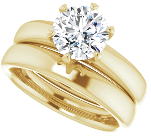 Sužadėtuvių Žiedas „Solitaire“ 585 Geltonojo Aukso Round 7.4mm (8)