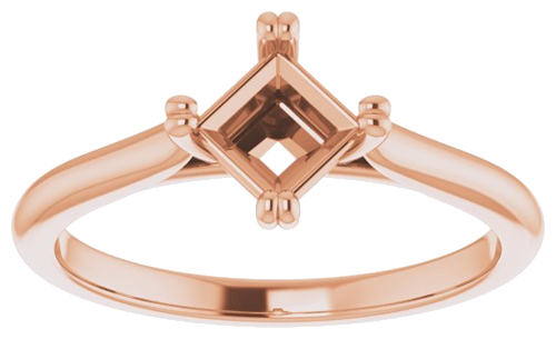 Sužadėtuvių Žiedas „Double Claw-Prong Solitaire“ 10k rose gold Square 4.5mm (3)