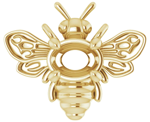 Pakabukas „Bee“ 14k yellow gold Oval 4mm x 3mm (1)