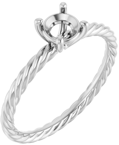 14K White 5.2 mm Round Solitaire Engagement Ring Mounting (1)