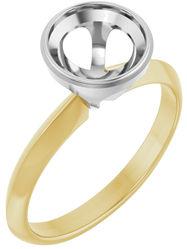 Sužadėtuvių Žiedas „Bezel-Set Solitaire“ 14k yellow/white gold Round 7.4mm (1)