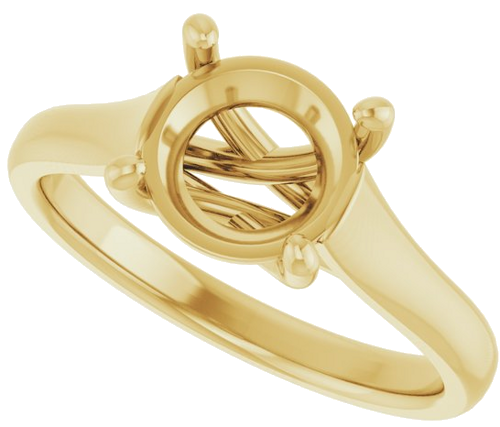 14K Yellow 8 mm Round Solitaire Engagement Ring Mounting (5)