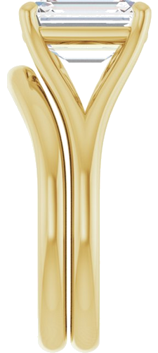 Sužadėtuvių Žiedas „Solitaire“ 585 Geltonojo Aukso Emerald 9mm x 7mm (9)