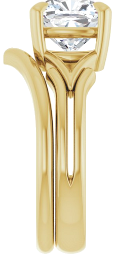 Sužadėtuvių Žiedas „Claw-Prong Solitaire“ 14k yellow gold Cushion 8mm (9)