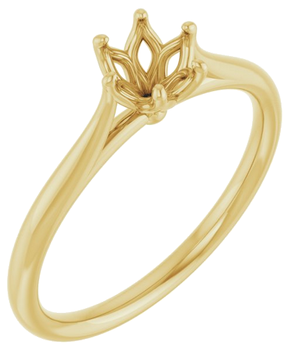 14K Yellow 5.2 mm Round Engagement Ring Mounting (1)