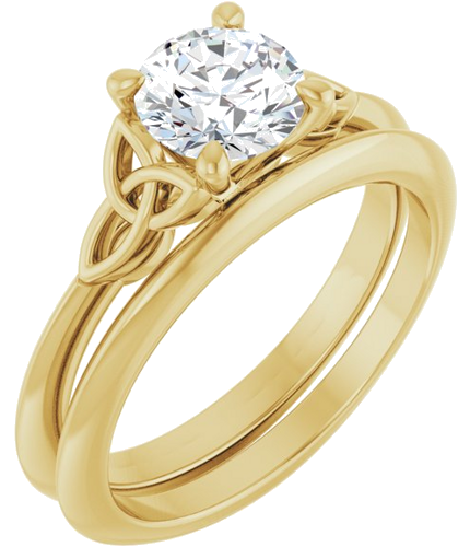 14K Yellow 6.5 mm Round Solitaire Engagement Ring Mounting (6)