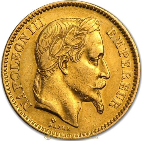10 франков Наполеон III (с короной) 1862-1868 Французская империя золотая монета (1)