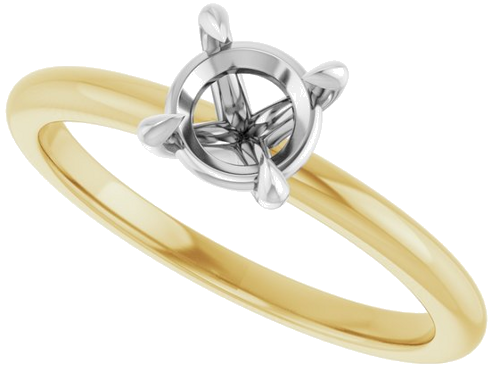 Sužadėtuvių Žiedas „Claw-Prong“ 14k yellow/white gold Round 5.8mm (5)