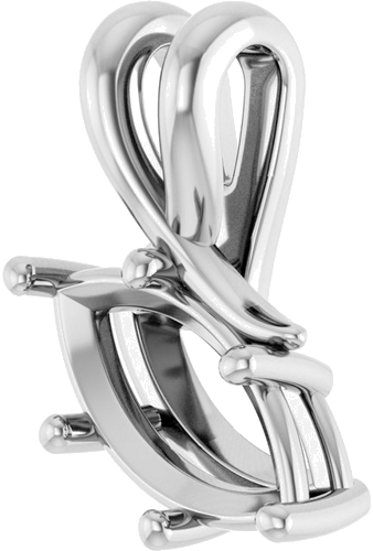Pakabukas „Asymmetrical“ 14k white gold Marquise 11mm x 5.5mm (2)