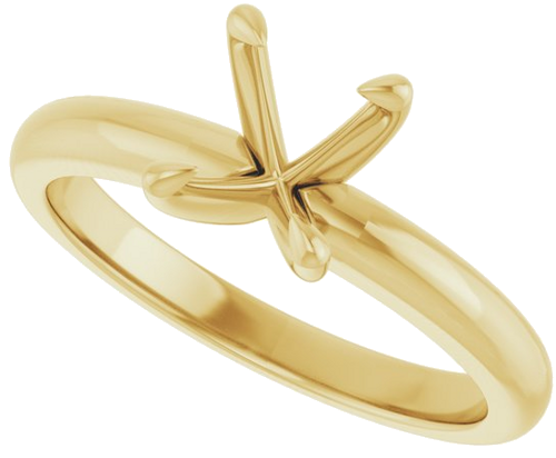 14K Yellow 8x6 mm Oval Solitaire Engagement Ring Mounting (5)