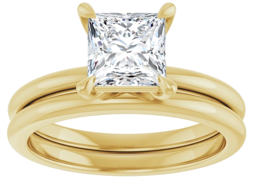 Sužadėtuvių Žiedas „Claw-Prong“ 14k yellow gold Square 6mm (8)
