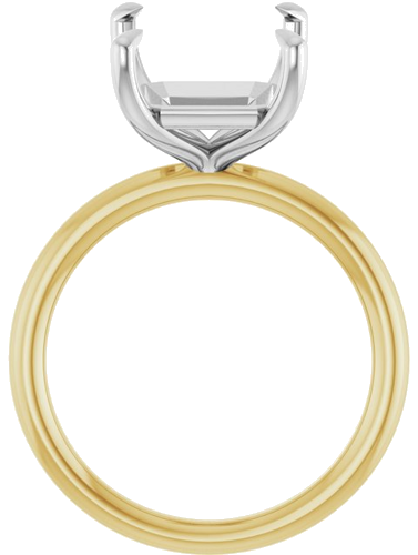 Sužadėtuvių Žiedas „Claw-Prong Solitaire“ 14k yellow/white gold Emerald 12mm x 10mm (2)