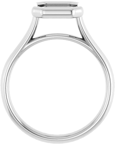 14K White  7 mm Asscher Solitaire Engagement Ring Mounting (2)