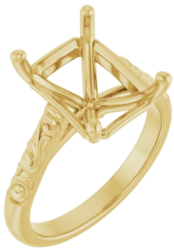 Sužadėtuvių Žiedas „Solitaire“ 10k yellow gold Emerald 11mm x 9mm (1)