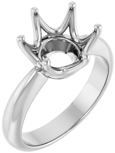 Sužadėtuvių Žiedas „Solitaire Crown-Inspired“ 14k white gold Round 10mm (1)