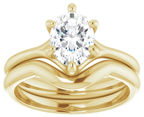 Sužadėtuvių Žiedas „Solitaire“ 750 Geltonojo Aukso Oval 8mm x 6mm (8)