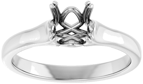 Sužadėtuvių Žiedas „Solitaire“ 14k white gold Round 6.5mm (3)