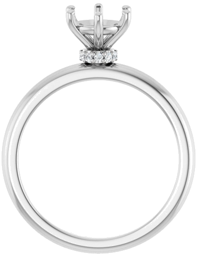 Sužadėtuvių Žiedas „Accented“ 14k white gold Round 6.5mm (2)