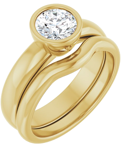 Sužadėtuvių Žiedas „Bezel-Set Solitaire“ 14k yellow gold Round 6mm (6)