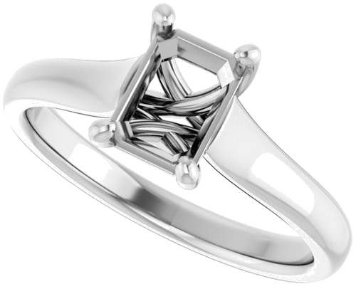 Sužadėtuvių Žiedas „Solitaire“ 585 Baltojo Aukso Emerald 7mm x 5mm (5)