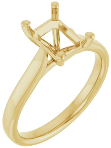 14K Yellow 8x6 mm Emerald Engagement Ring Mounting (1)